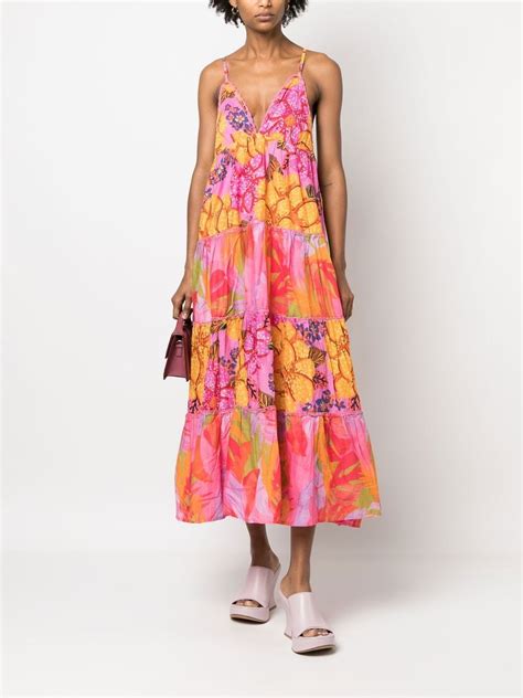 Fashionable and Feminine: The Farm rio amulet midi dress with floral pattern